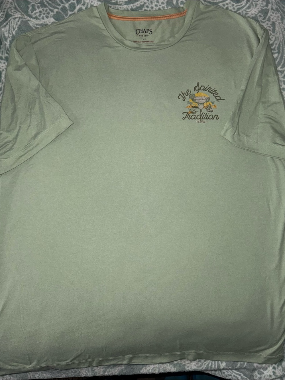 Chaps Men's Light Sage Graphic Short-Sleeve Tee